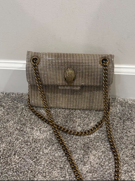 Kurt Geiger Handbags - Kurt Geiger Metallic Woven Crossbody in Gold